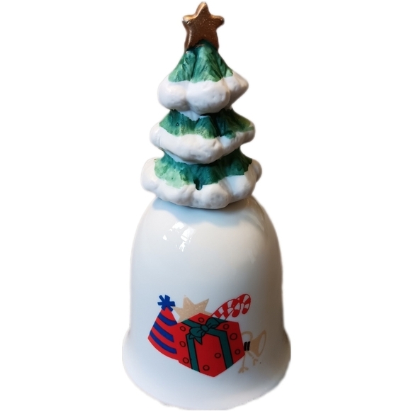 1989 Christmas Dinner Bell, Vintage 80s Holiday Retro Winter Home Decor - Picture 2 of 7
